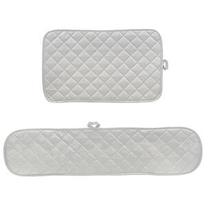 Smart Home Extra Long Dual Oven Mitt and Extra Large Hot Pad Set, Silver